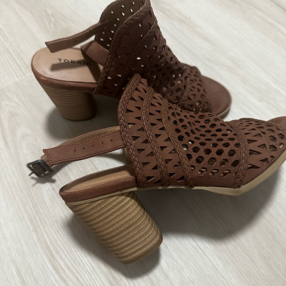 Torrid Tan Cutout Heeled Sandals
